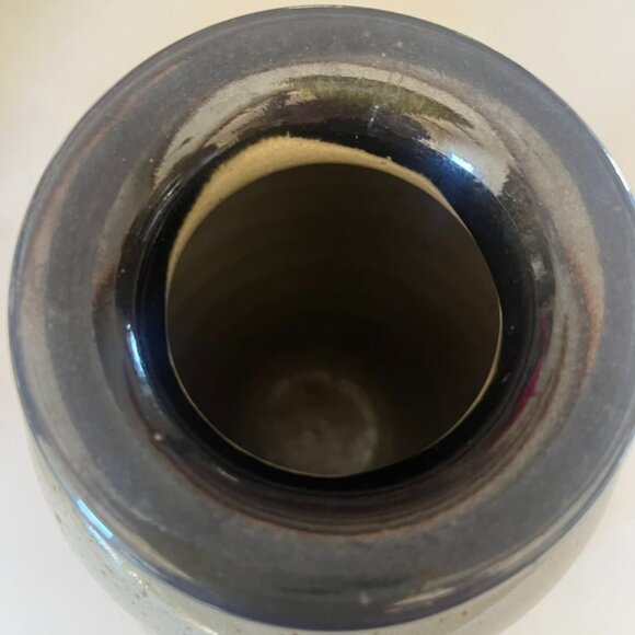 Vintage Japanese Stoneware Vase With Brush Painted Iris Otagiri Style Mashiko? - Picture 5 of 8